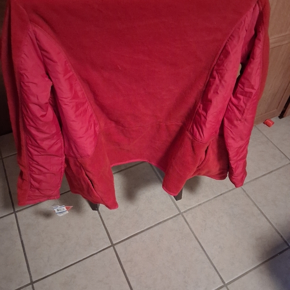 Style & Co sport jacket red pockets zip closure hidden hood - Picture 10 of 12